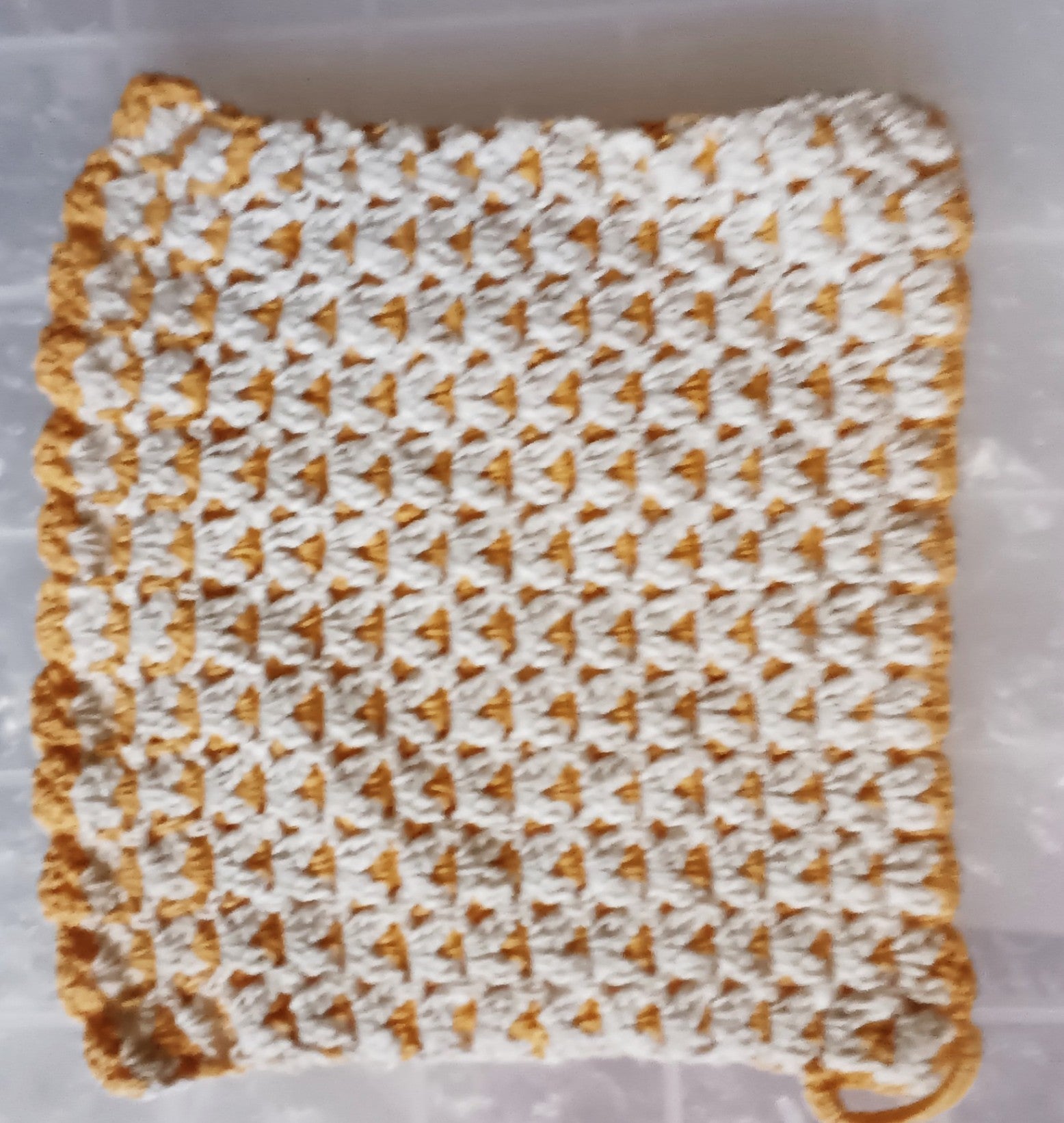 Vtg  6" Hand Crocheted Potholder