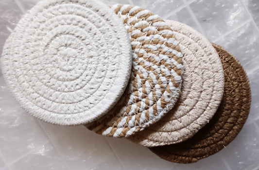 Set of 4 Braided Coil Coasters