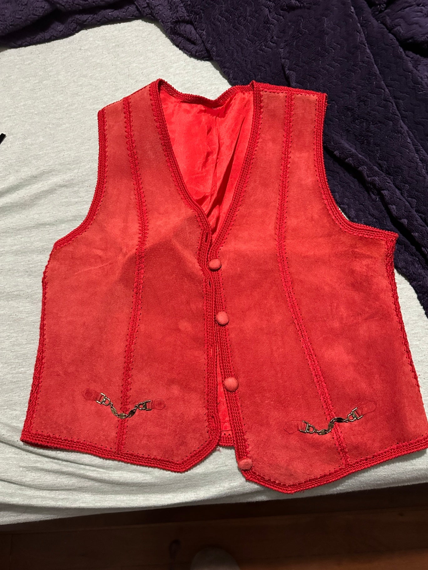 1960s Red Suede Vest