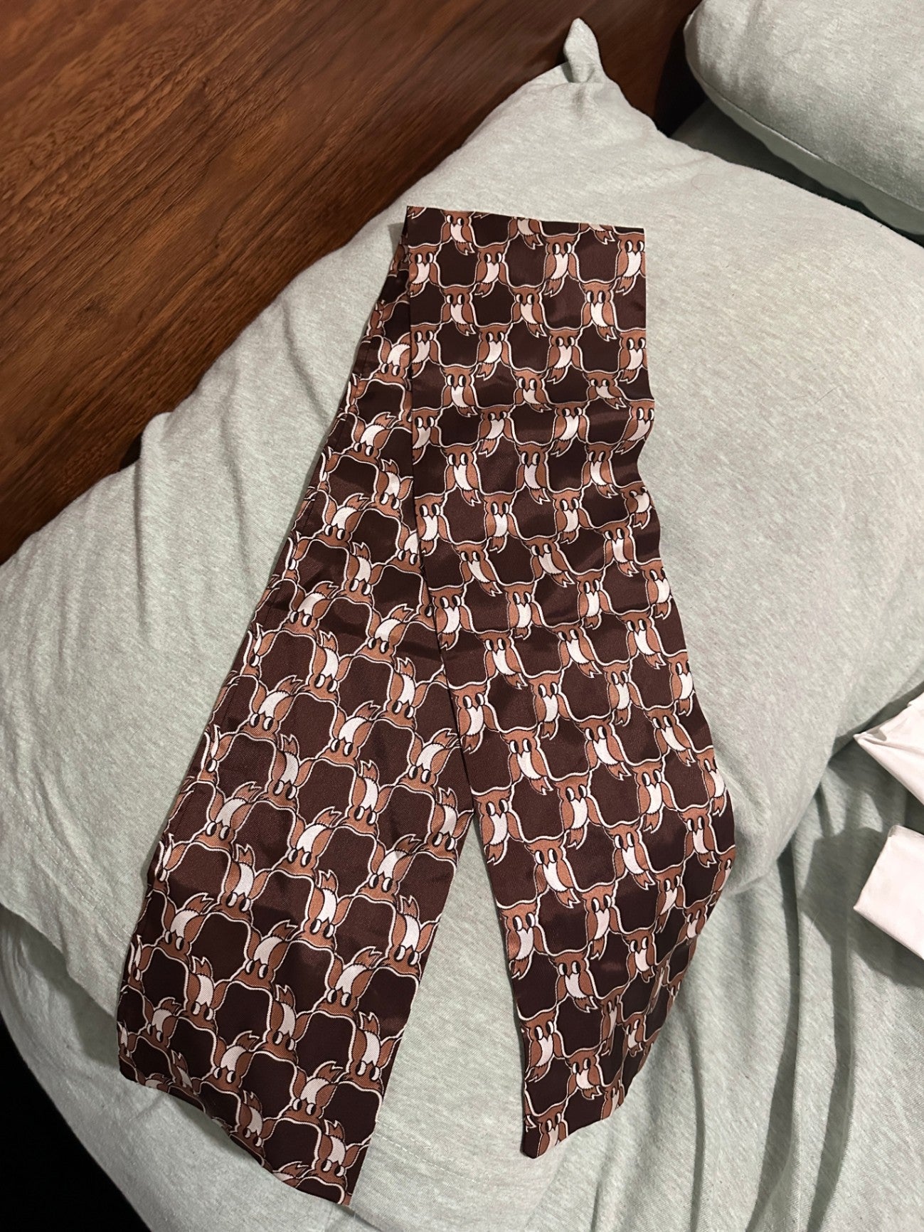 1960s owl print scarf