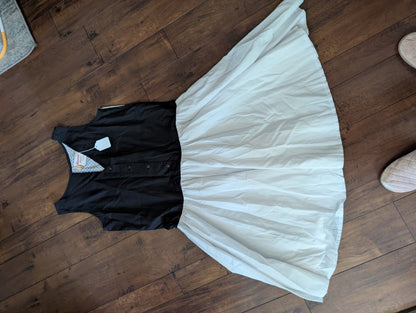 1980s Black & White Dress