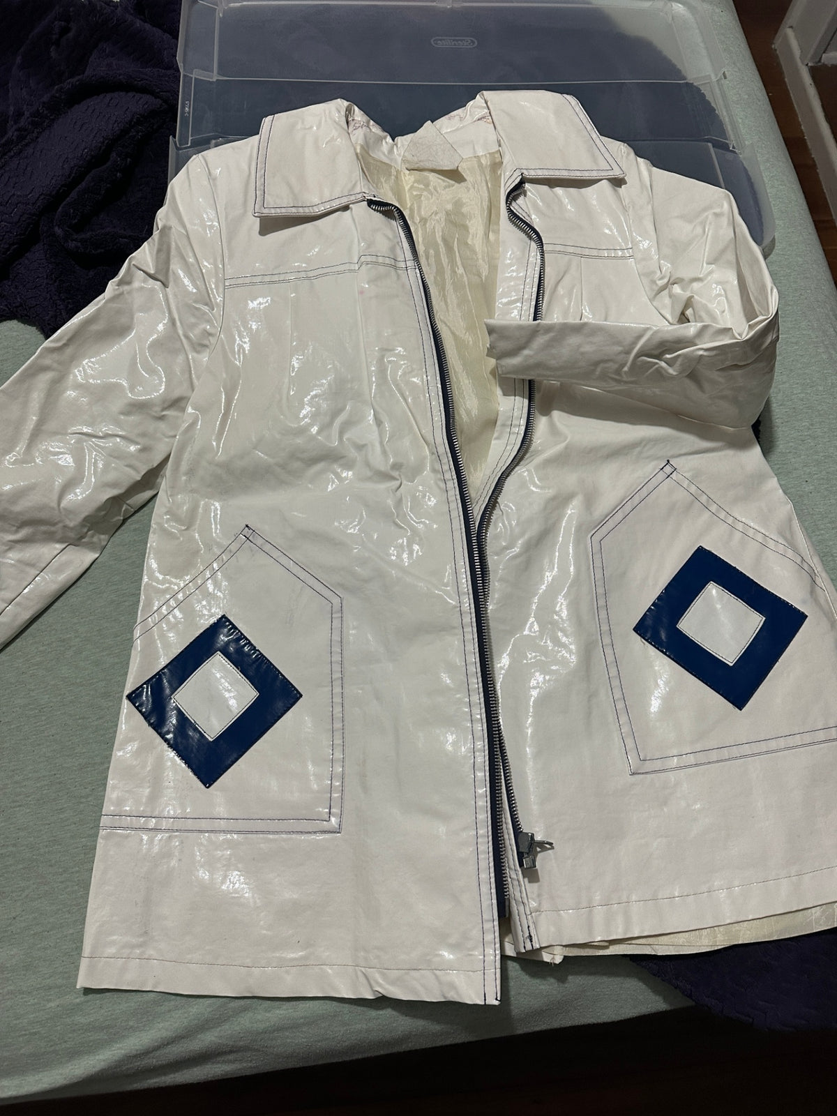 1960s mod vinyl raincoat