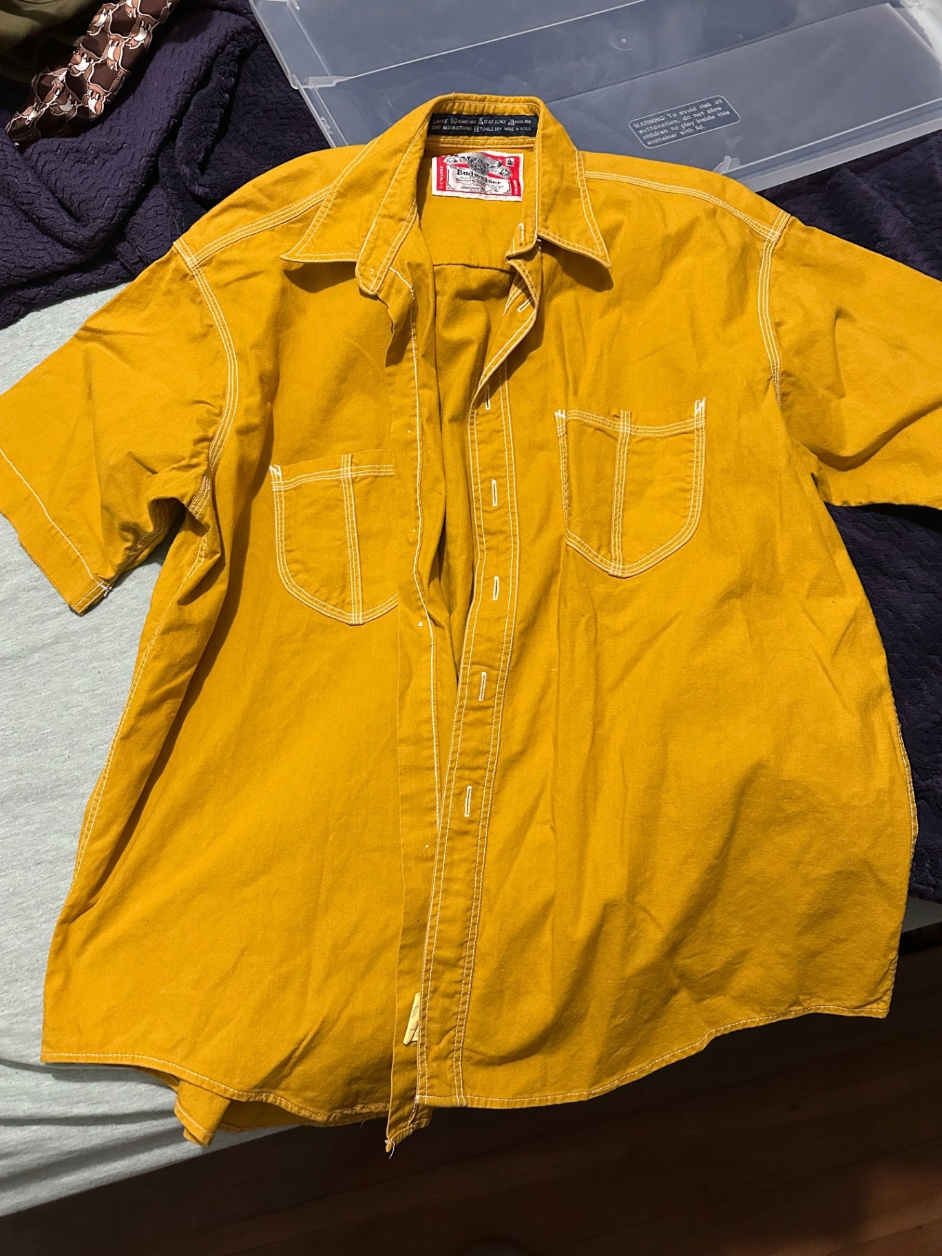 Budweiser yellow shirt