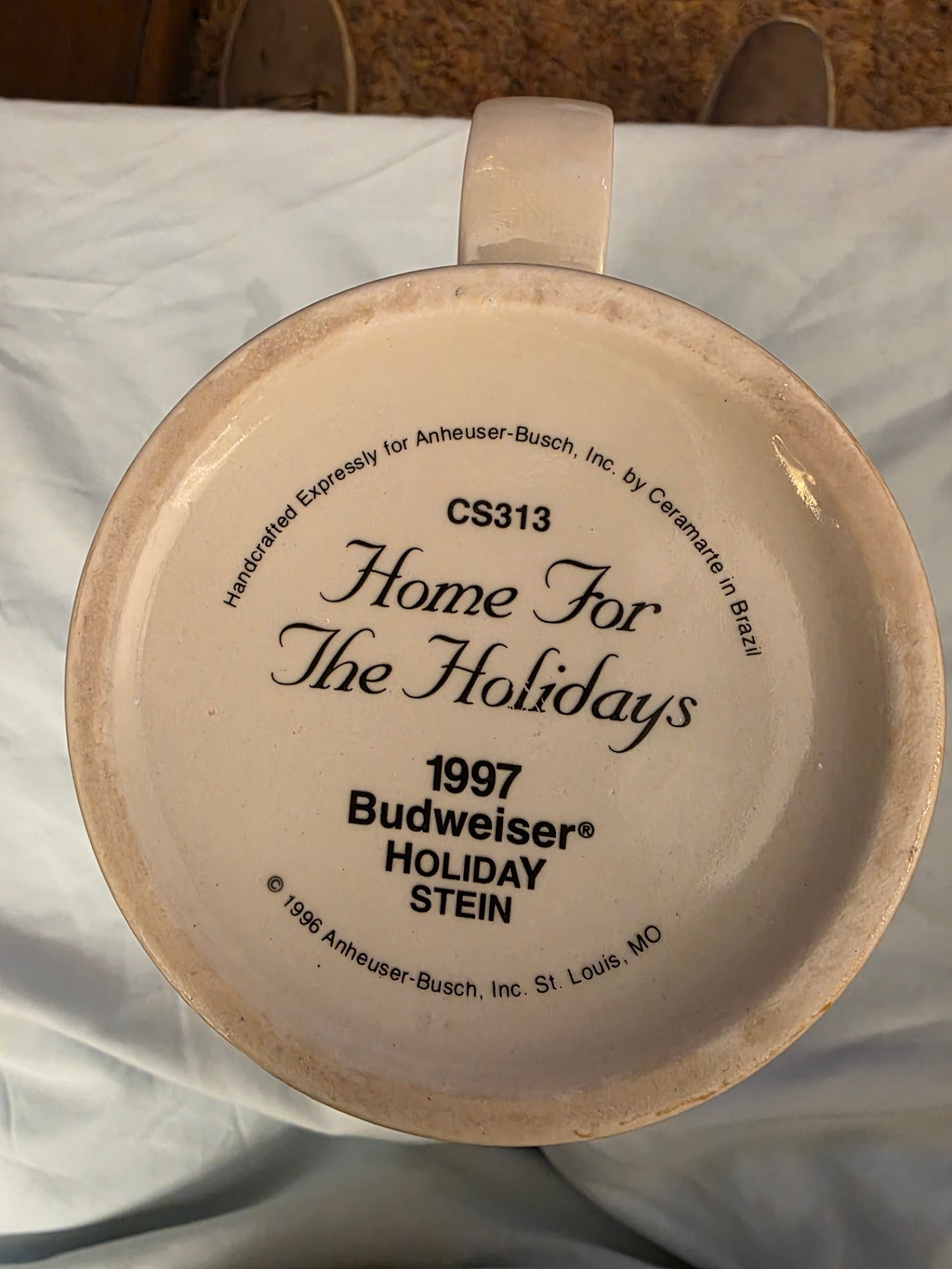 BUDWEISER, HOME FOR THE HOLIDAY STEIN.