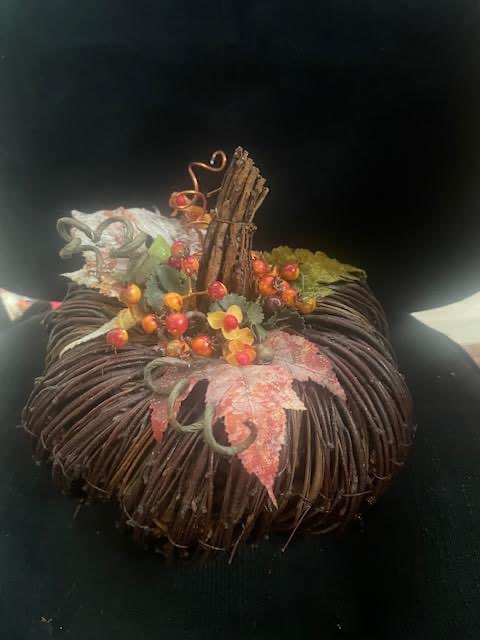 Vine Decorated Pumpkin