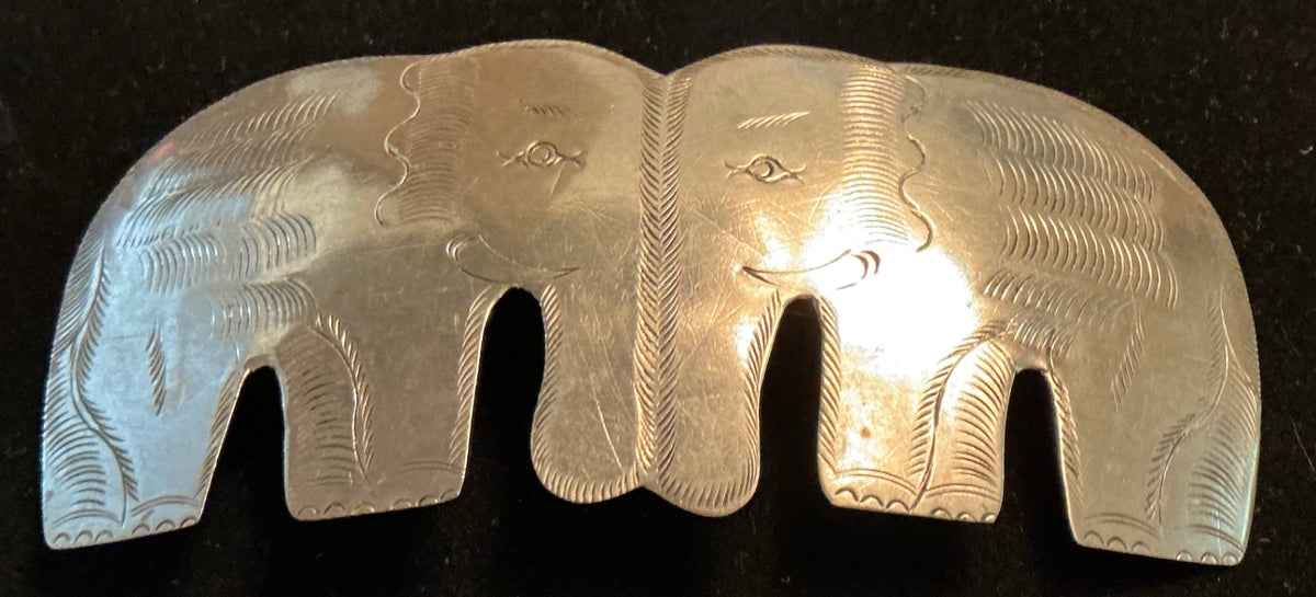 Whimsical vintage elephants hair clip 