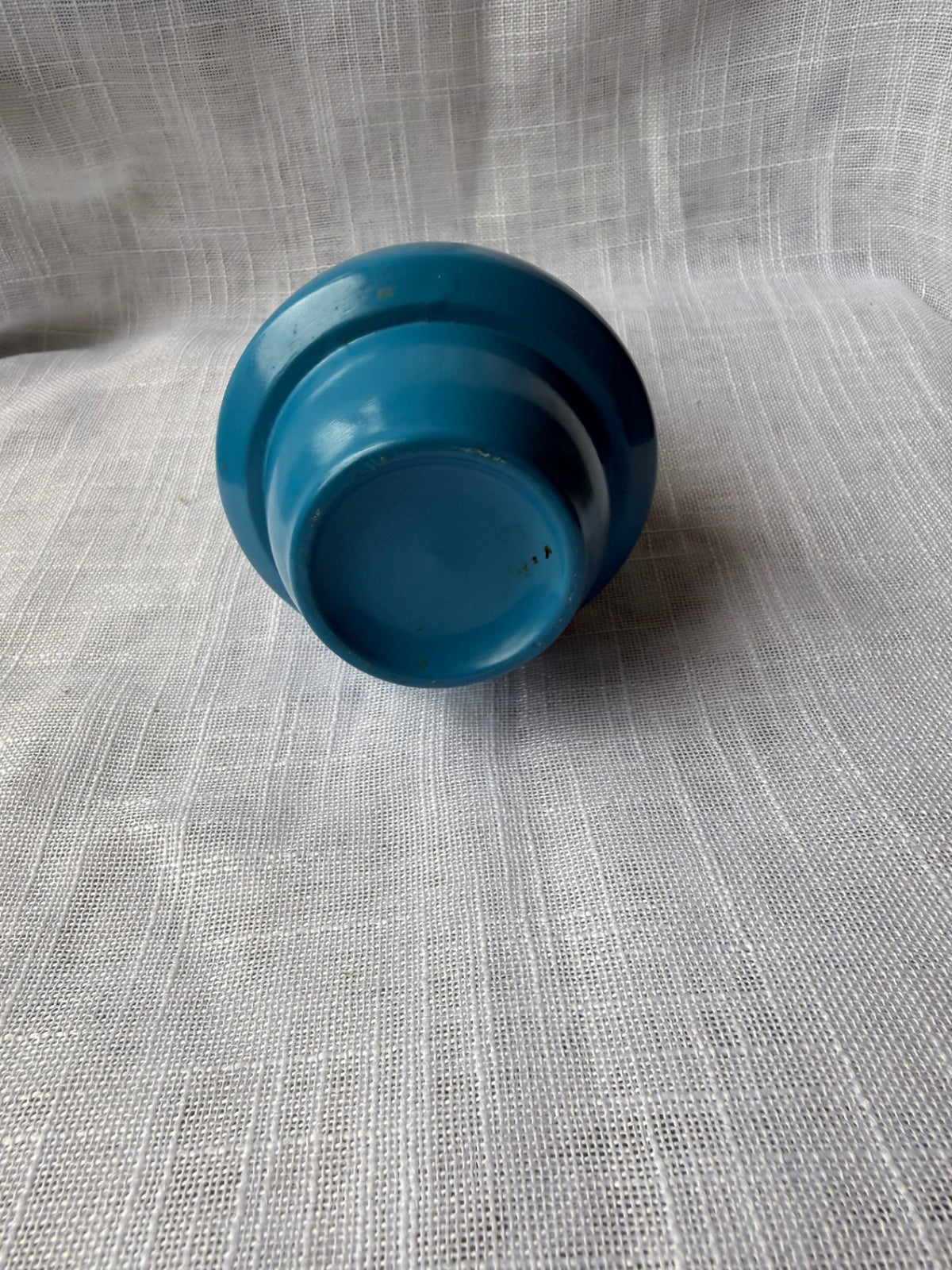 Mid-Century Modern Color-Block Ceramic Canister | Blue & Green Cork-Lidded Storage Jar