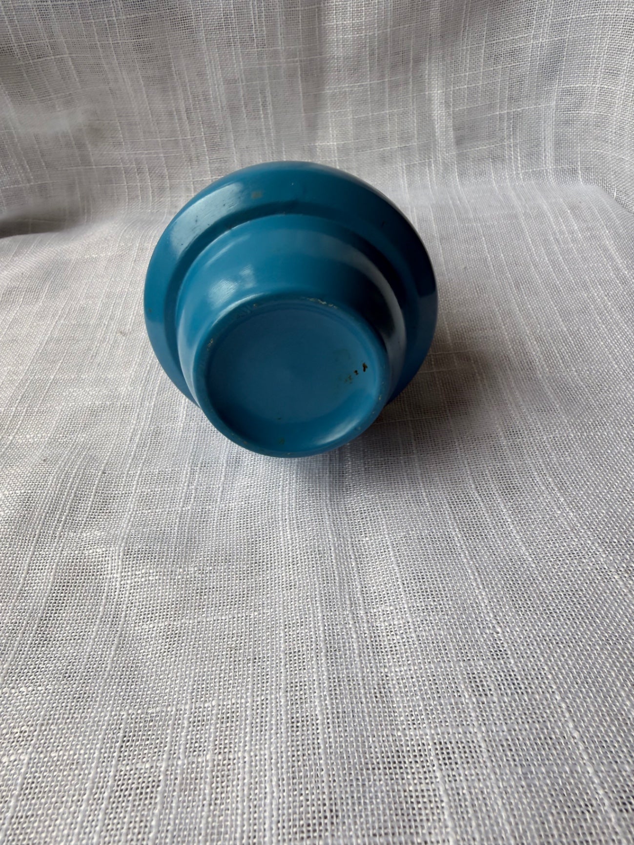 Mid-Century Modern Color-Block Ceramic Canister | Blue & Green Cork-Lidded Storage Jar