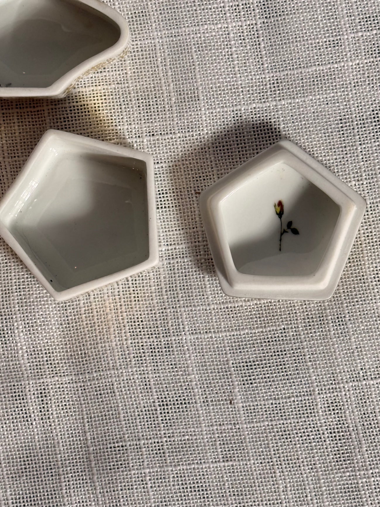 Set of 3 Vintage 1980 Empress Josephine's Rose Garden Porcelain Trinket Boxes | FNHS Limited Edition