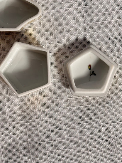 Set of 3 Vintage 1980 Empress Josephine's Rose Garden Porcelain Trinket Boxes | FNHS Limited Edition
