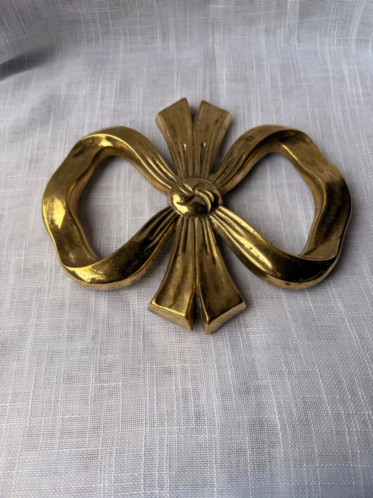 Vintage Solid Brass Bow Trivet | Ribbon Knot Kitchen & Home Decor