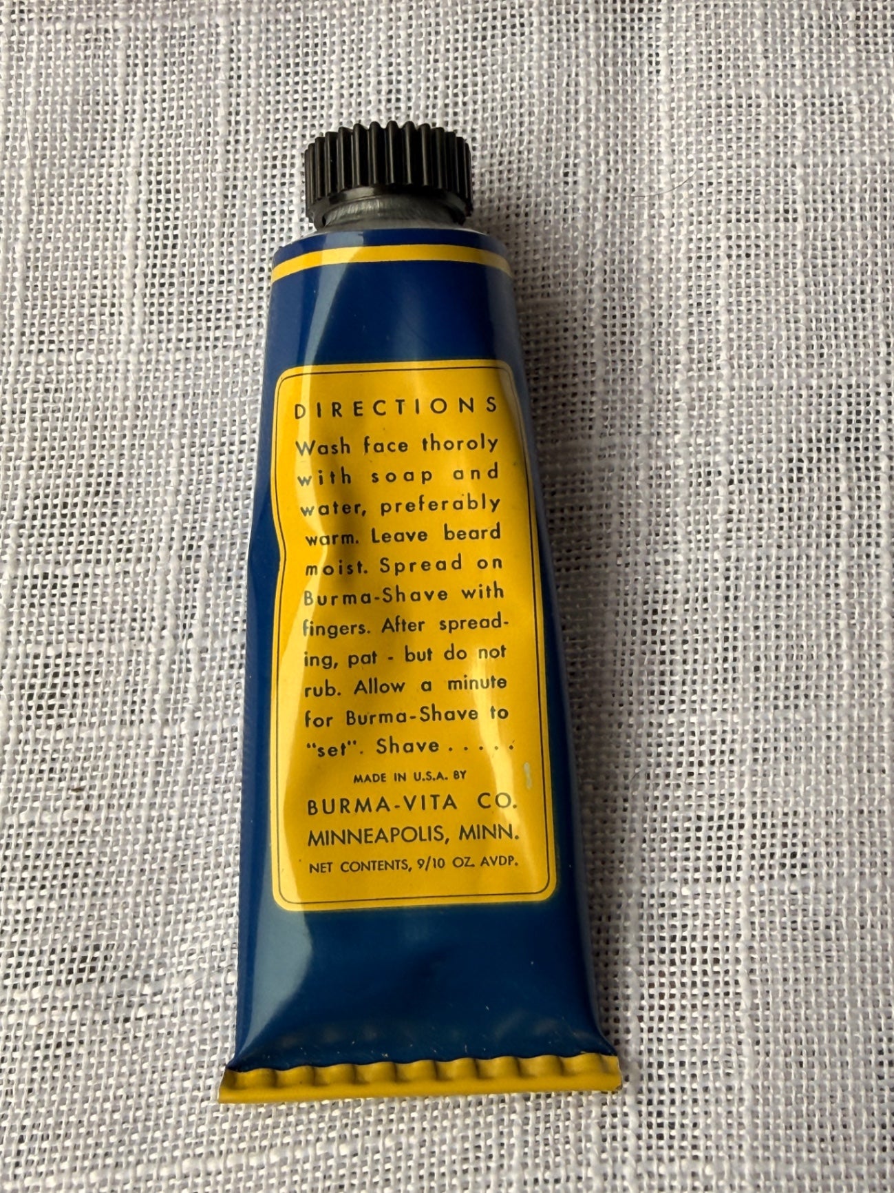 Vintage Burma-Shave "No Brush - No Lather" Tube w/ Original Box | Americana Travel Size
