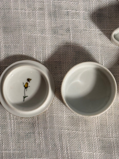 Set of 3 Vintage 1980 Empress Josephine's Rose Garden Porcelain Trinket Boxes | FNHS Limited Edition