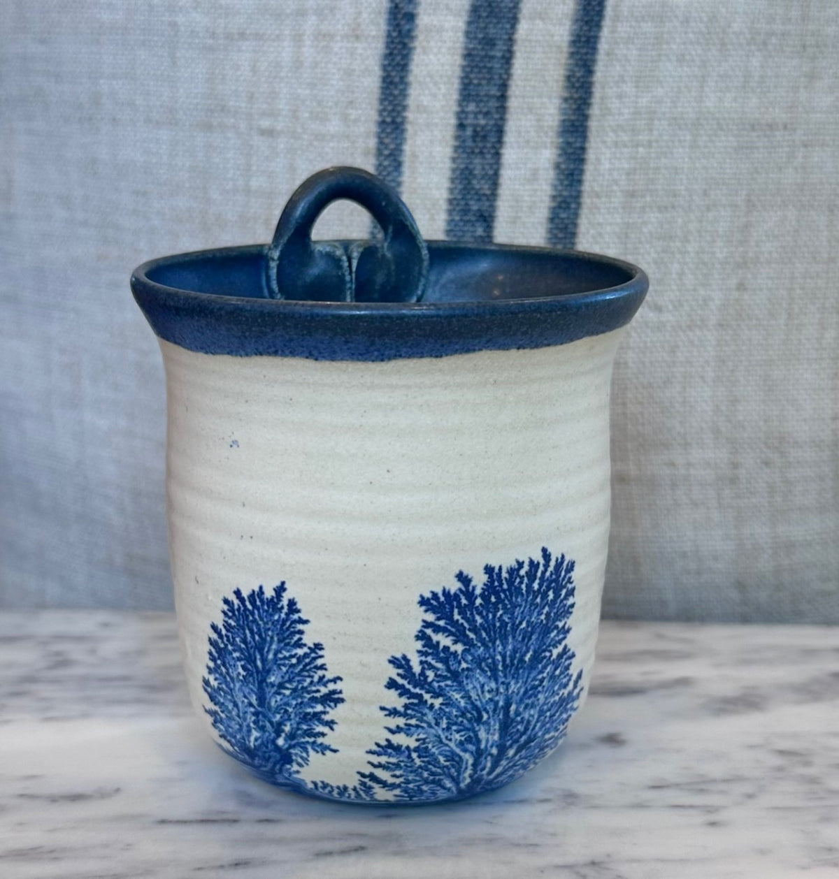 Handmade pottery wall pocket 