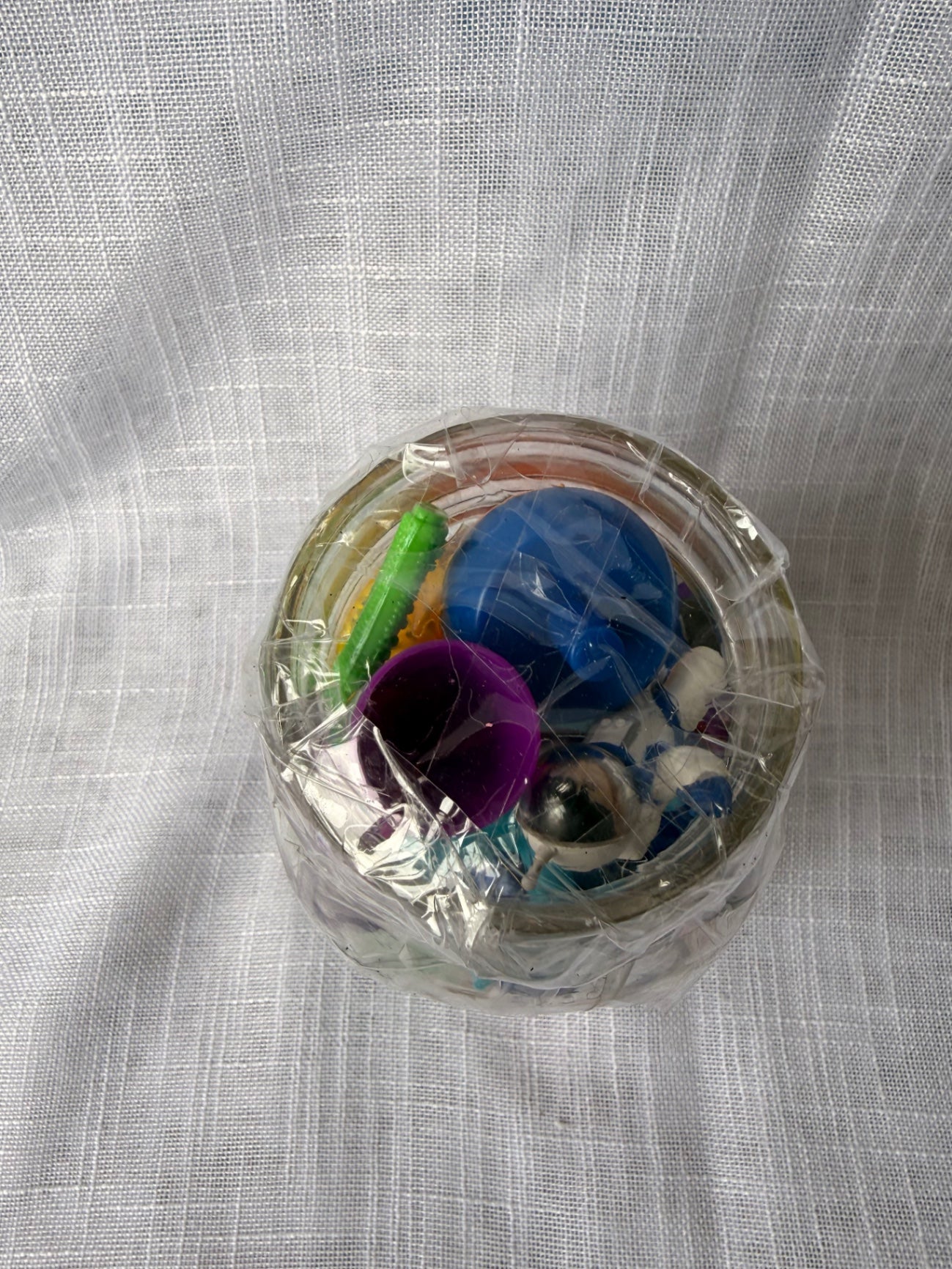 Vintage Toys & Game Pieces "Junk Drawer" Lot | Miniature Charms & Dice in Ball Mason Jar