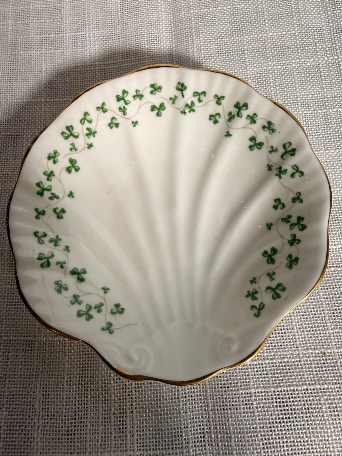 Vintage Royal Tara Fine Bone China Shamrock Dish | Galway Ireland Shell Trinket Bowl