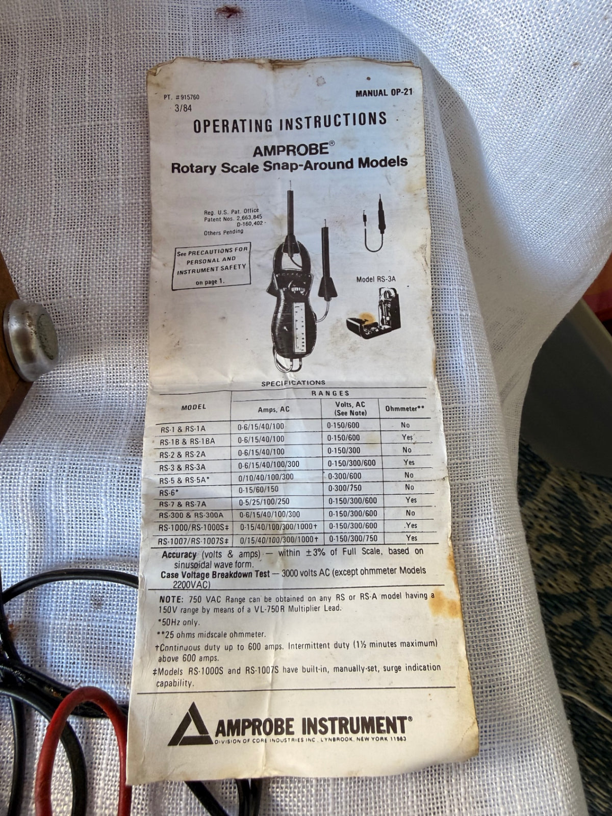 Vintage Simpson 260 Series 6 Multimeter in Custom Wooden Case | w/ Amprobe Clamp Meter & Leads