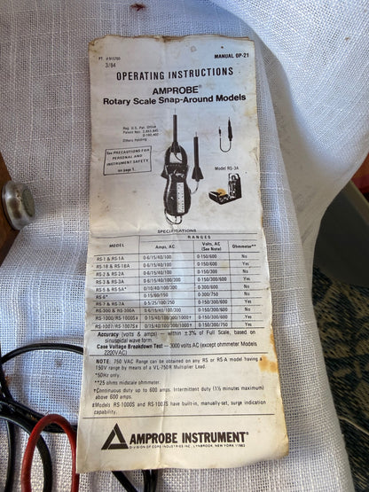 Vintage Simpson 260 Series 6 Multimeter in Custom Wooden Case | w/ Amprobe Clamp Meter & Leads