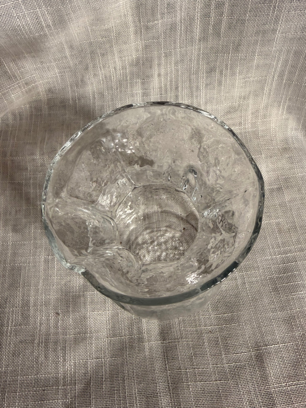 Vintage Handmade SEA of Sweden Art Glass Vase | Clear Textured "Ice Glass" Centerpiece