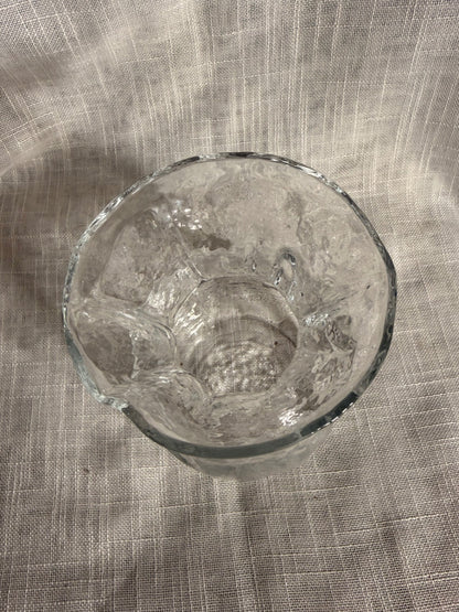 Vintage Handmade SEA of Sweden Art Glass Vase | Clear Textured "Ice Glass" Centerpiece