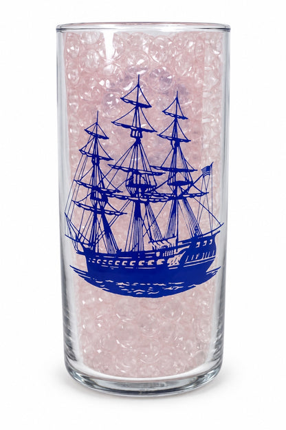 Navy Anniversary Ship Glass