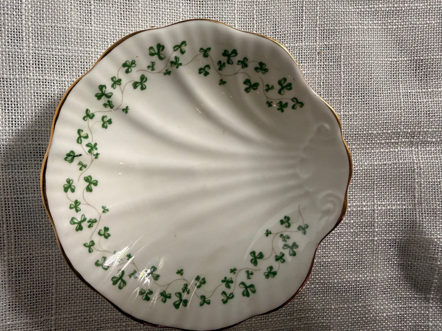 Vintage Royal Tara Fine Bone China Shamrock Dish | Galway Ireland Shell Trinket Bowl