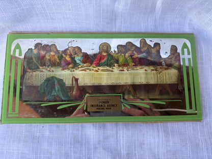 Vintage "The Last Supper" Promotional Mirror | Pioneer Insurance Agency, Poulsbo WA