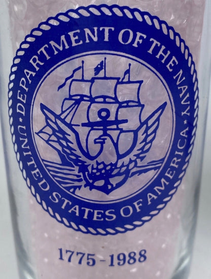 Navy Anniversary Ship Glass