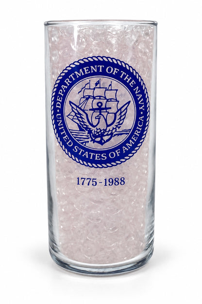 Navy Anniversary Ship Glass