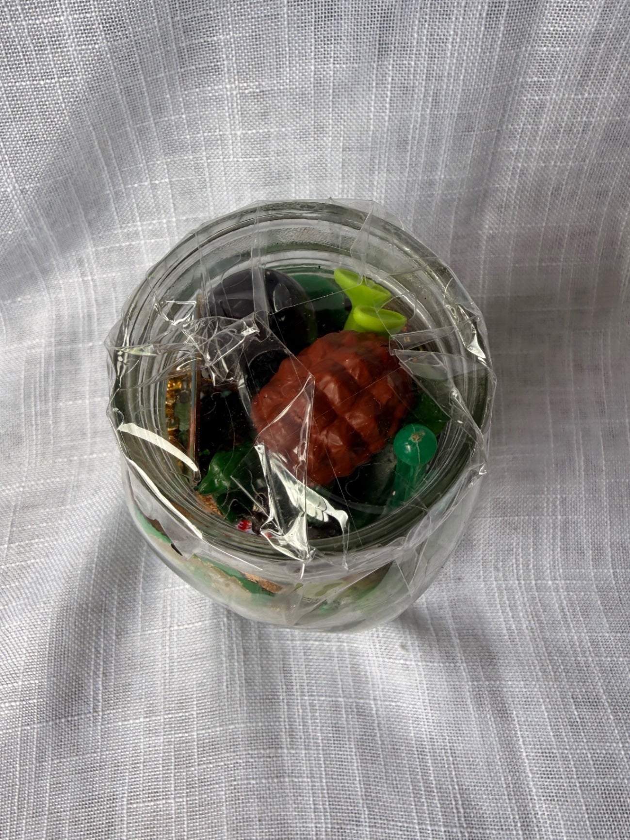 Vintage Green "Junk Drawer" Ephemera & Craft Lot | Novelty Charms & Trinkets in Kerr Mason Jar