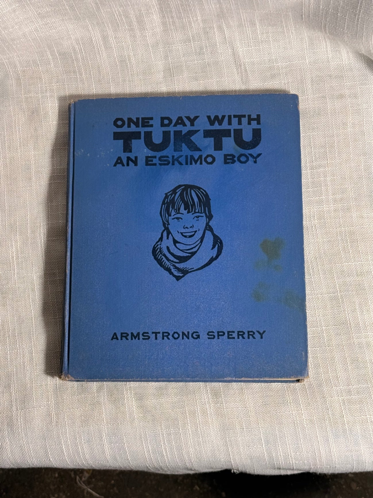 Antique 1935 "One Day with Tuktu" Hardcover Book | Armstrong Sperry Illustrated Children's Literature
