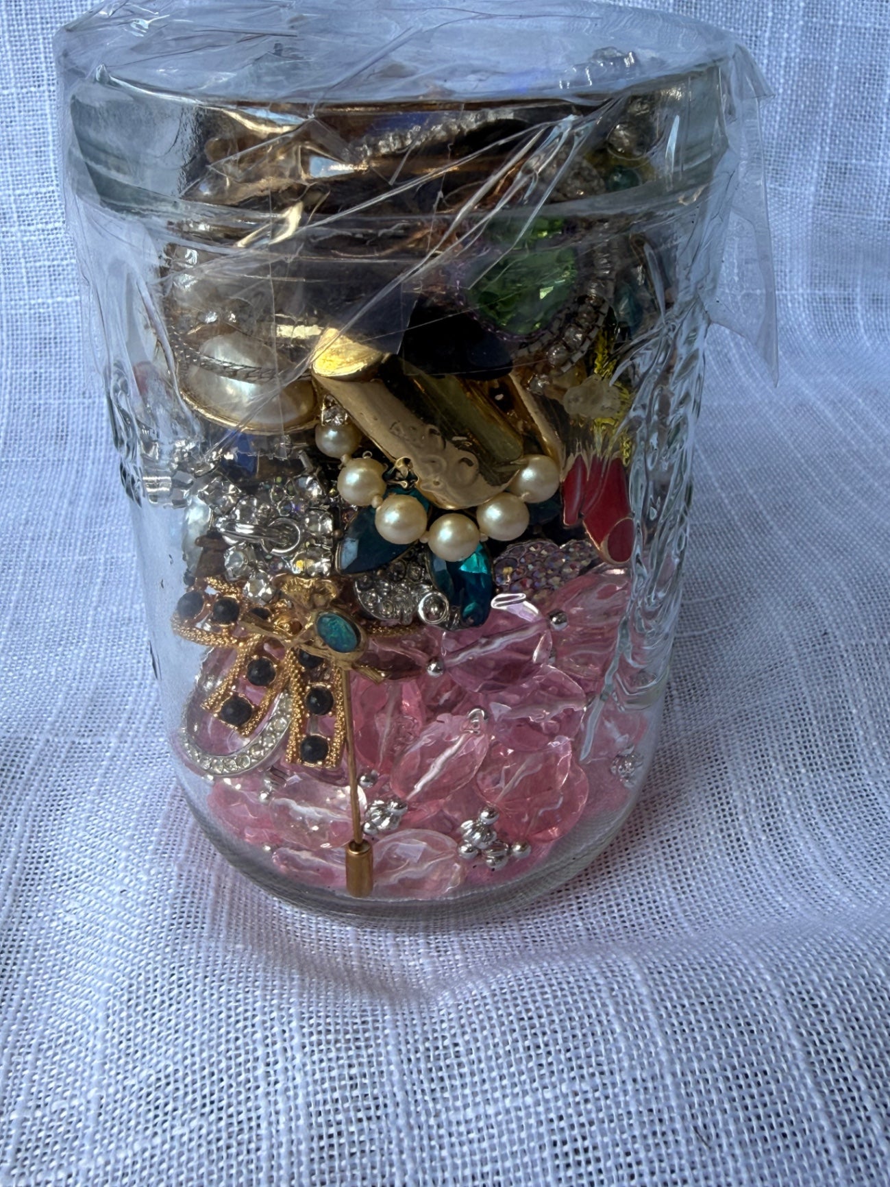 Vintage Costume Jewelry "Junk Drawer" Lot | Rhinestone Poodle, Blue Heart & Starburst Brooches