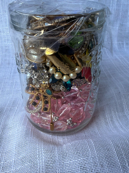 Vintage Costume Jewelry "Junk Drawer" Lot | Rhinestone Poodle, Blue Heart & Starburst Brooches