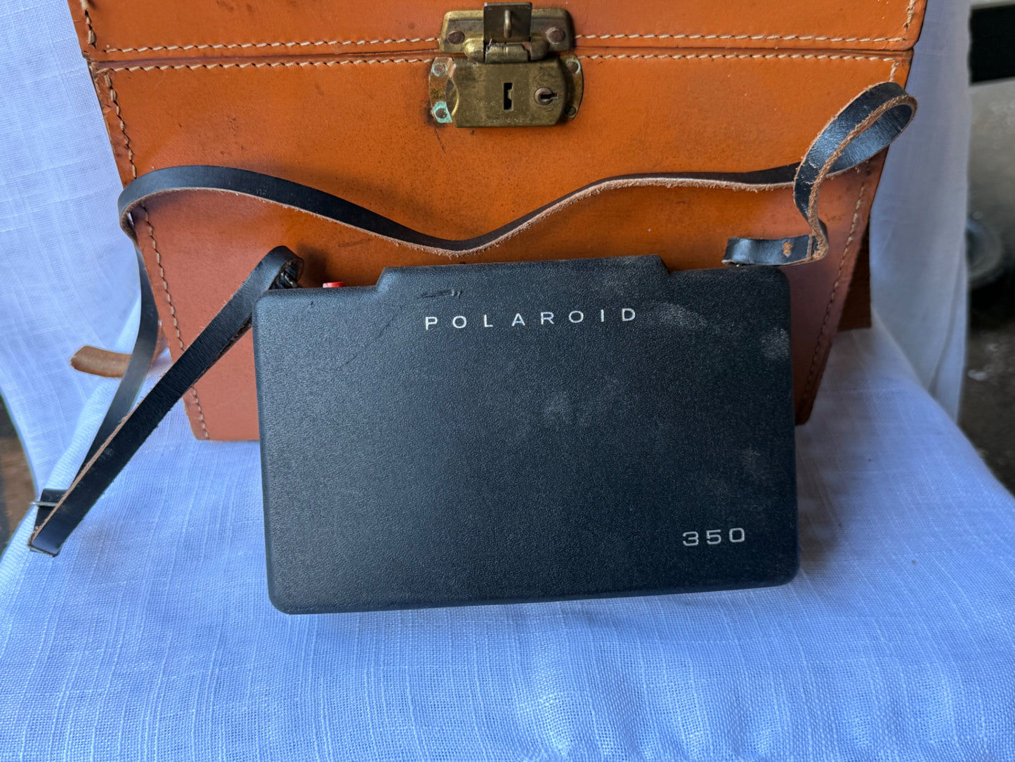 Vintage Polaroid Automatic 350 Land Camera w/ Zeiss Ikon Finder | Original Leather Case & Accessories
