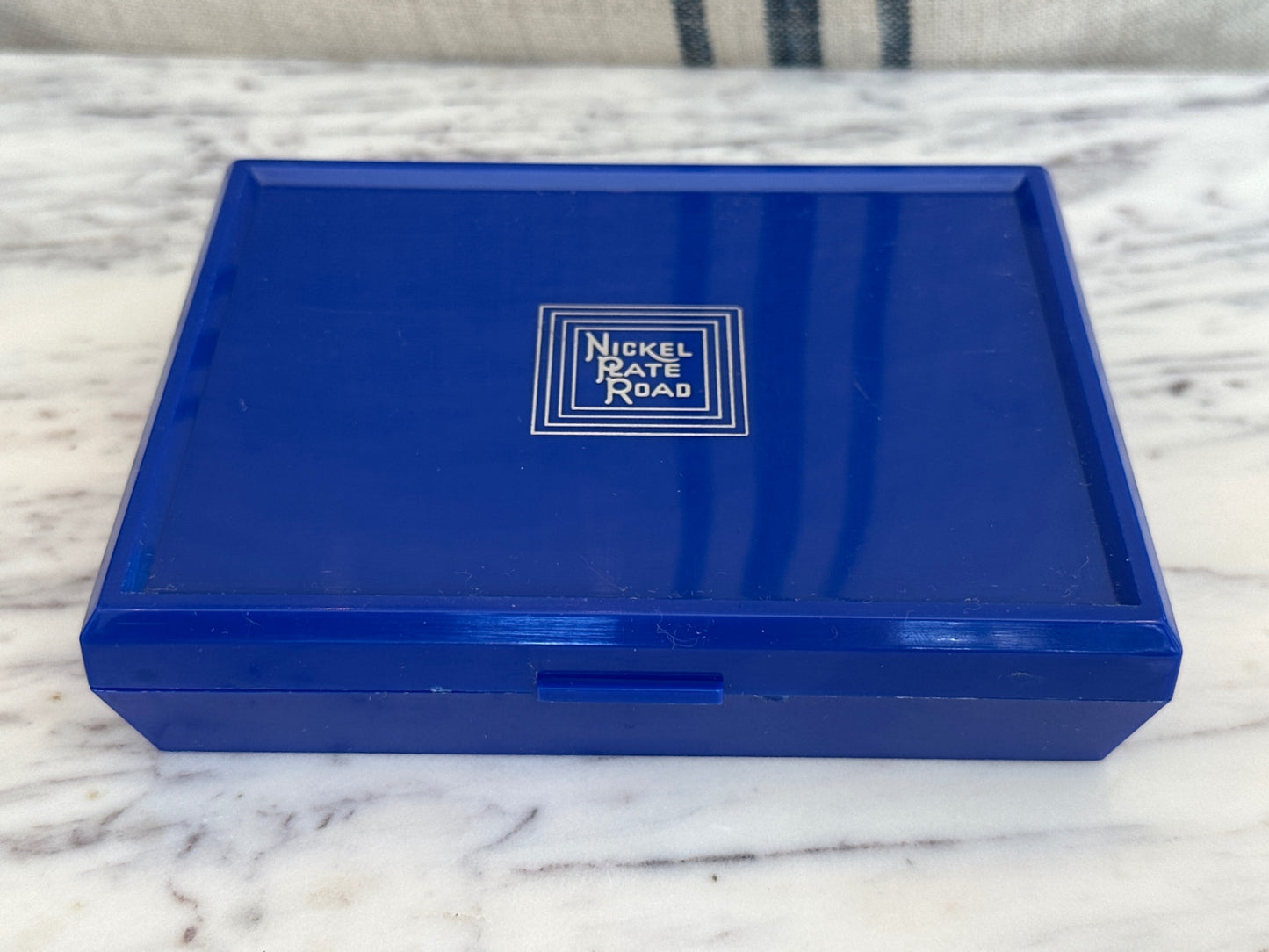 Vintage double deck nickel plate Road playing cards complete