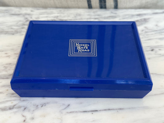 Vintage double deck nickel plate Road playing cards complete