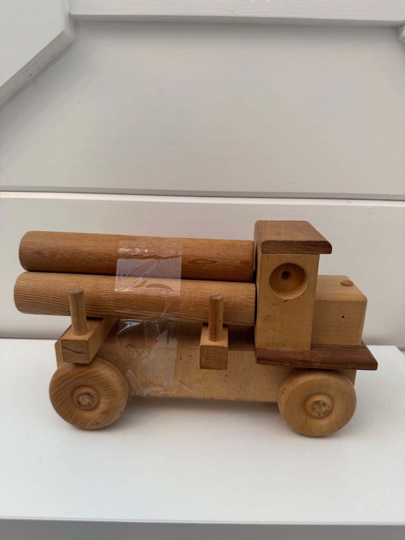 Handcrafted wooden log truck