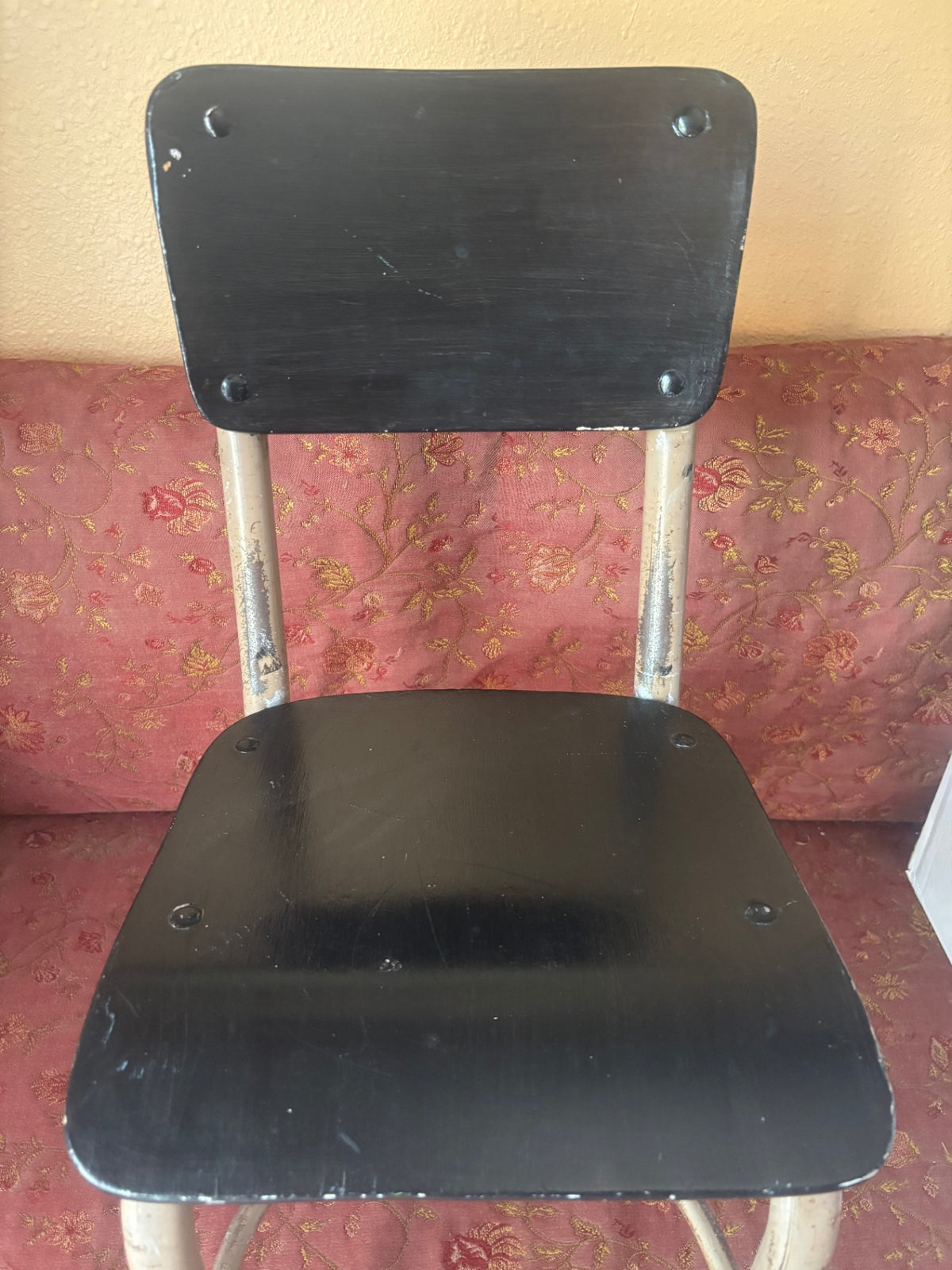 Vintage Child's Black & Metal School Chair