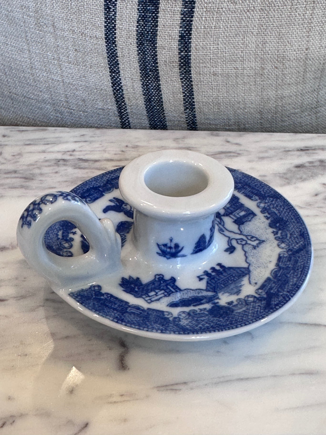 Blue Willow candle holder
