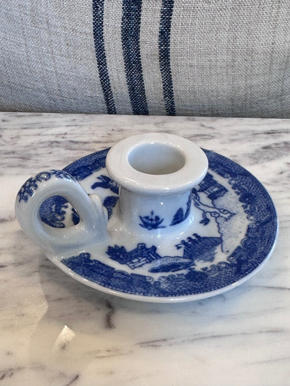 Blue Willow candle holder