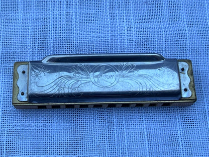 Vintage Kay "St. Louis" Harmonica in Key of G | Ornate Engraved Blues Harp with Original Case