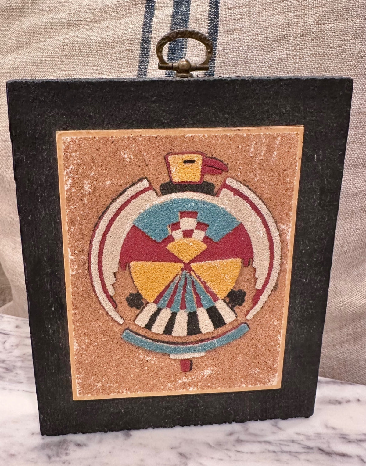 Vintage  Navajo sand art “Thunderbird” 1974