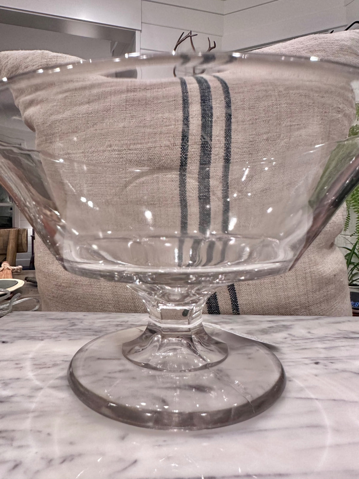 Antique EAPG 6 panel fine cut pedestal compote 