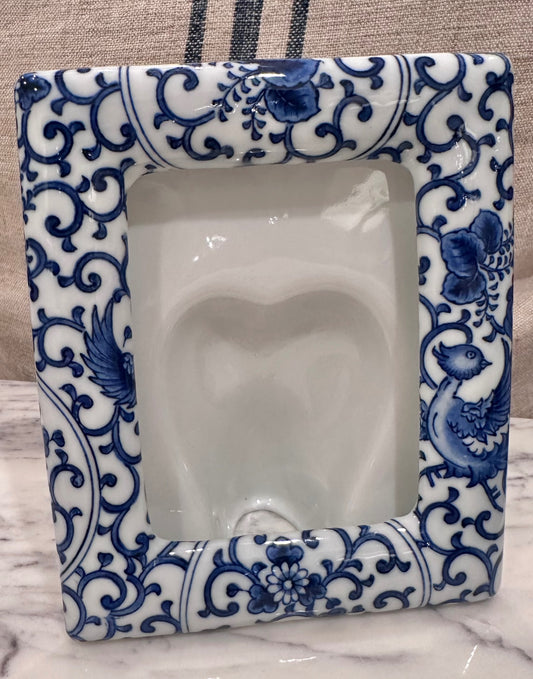 Takahashi blue and white porcelain frame
