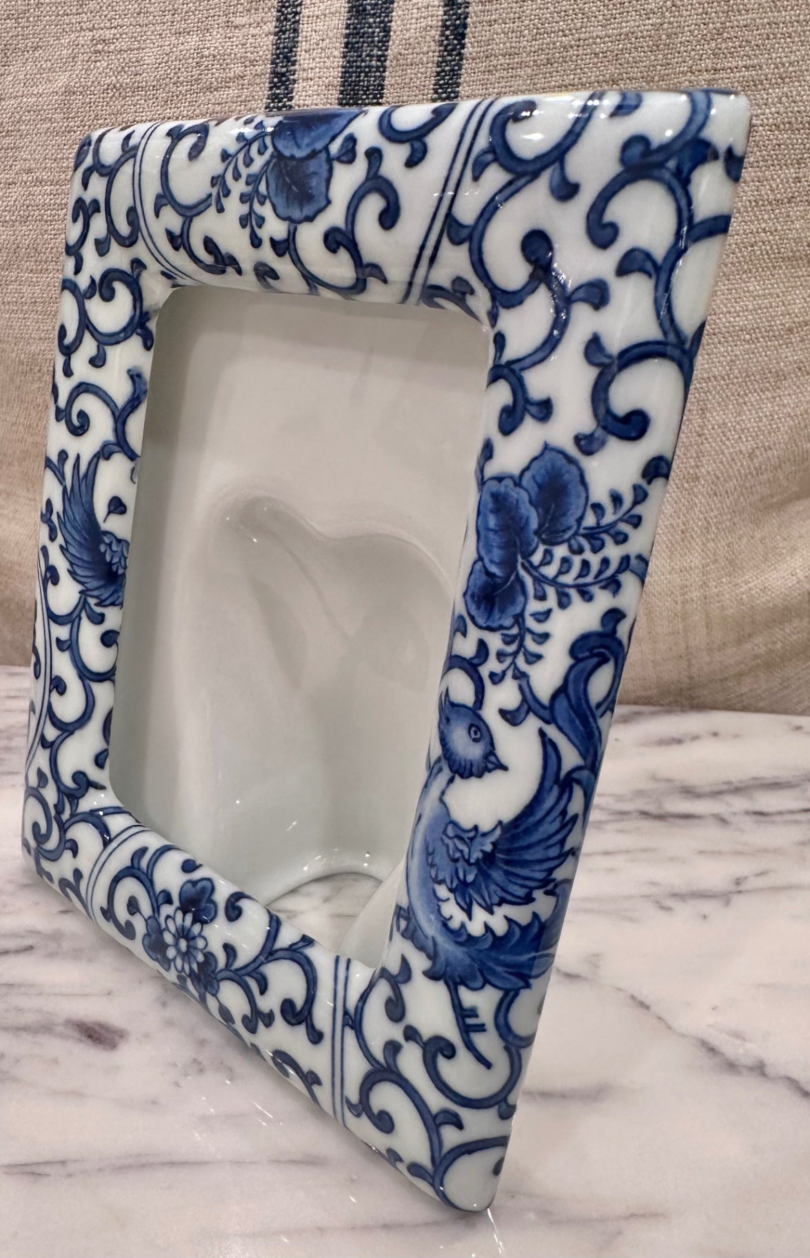 Takahashi blue and white porcelain frame