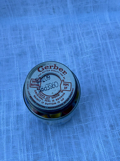 Vintage Mixed Glass Marbles Lot | Cat's Eyes & Opaques in Retro Gerber Baby Food Jar