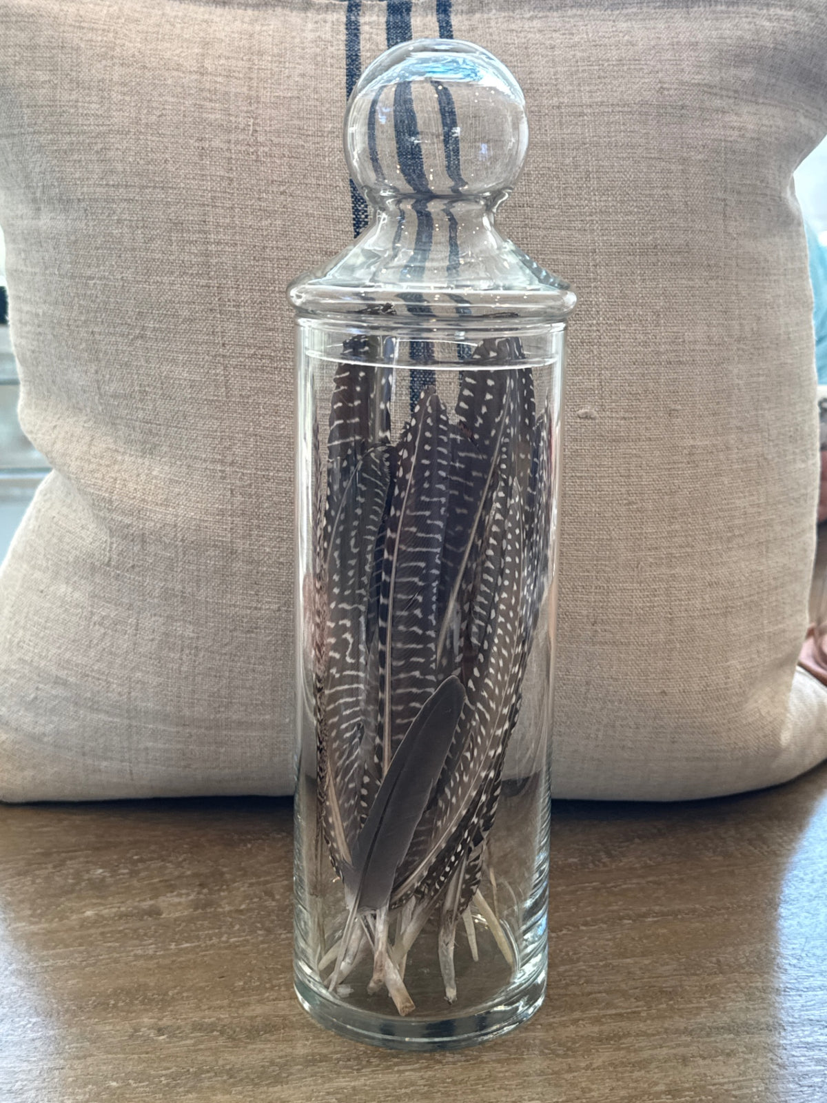Libby glass kitchen canister bubble top Feathers sold separately 