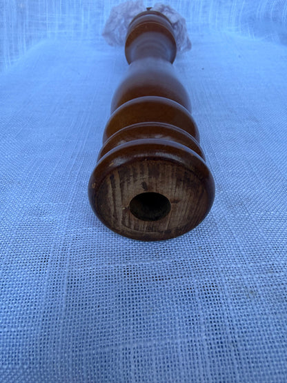 Vintage Turned Wood Furniture Spindle | Farmhouse Salvage Decor w/ White Lace Tie