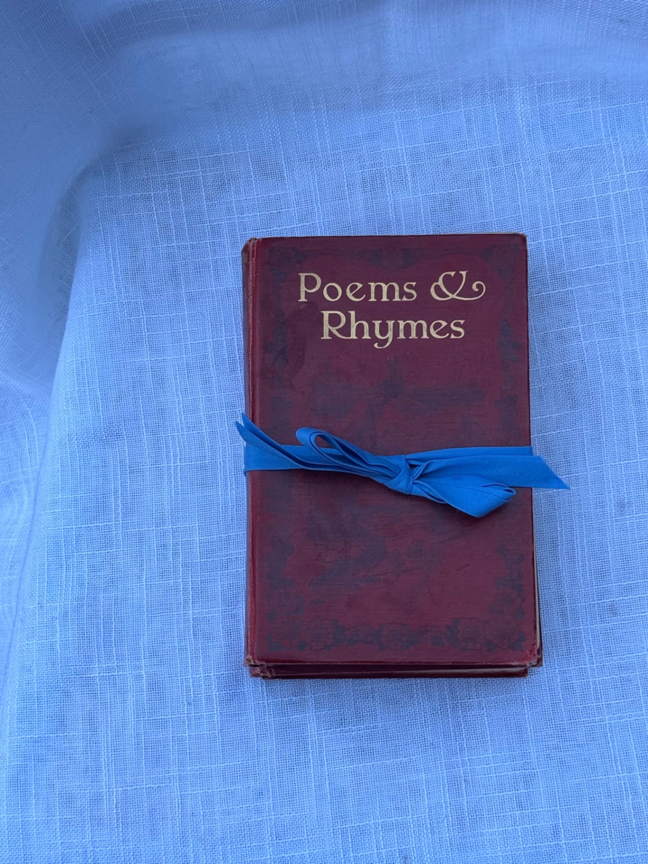 Set of 2 Antique 1907 "The Children's Hour" Books | Red Cloth Dark Academia Library Decor