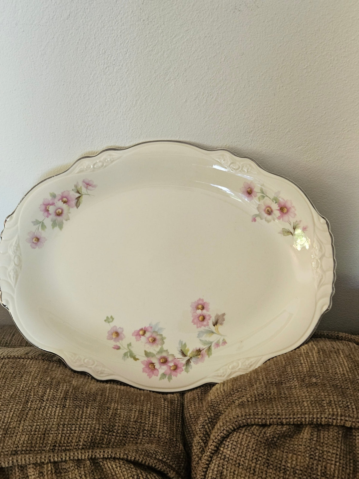 Vint Homer Laughlin platter Virginia Rose 12 in
